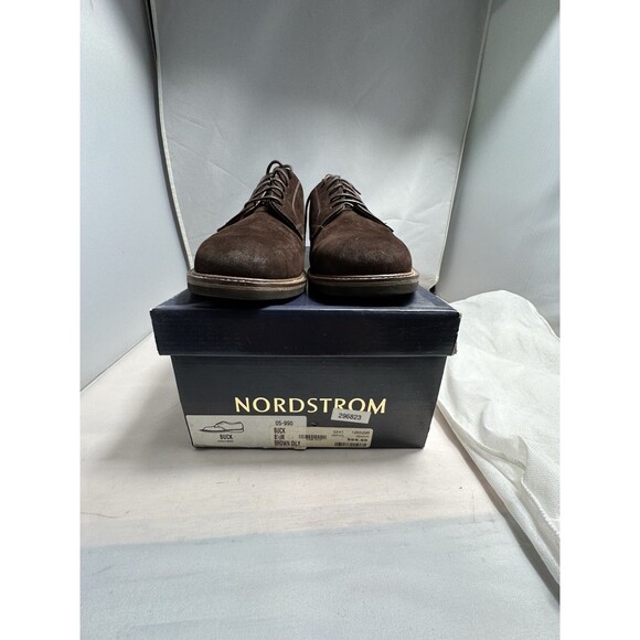 Nordstrom Carson Shoes Men\'s 8.5 M Suede Buck Oxford Dress Brown Lace Up main image 5